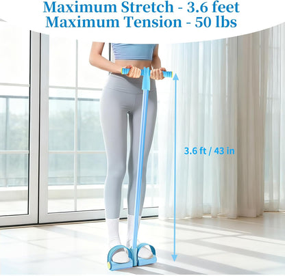 Pedal Resistance Bands with Handles, Upgrade 6-Tubes Elastic Bands for Exercise, Natural Rubber Foot Pedal Resistance Bands, Multifunction Fitness Bands for Abdomen, Waist, Arm, Leg, Pilates