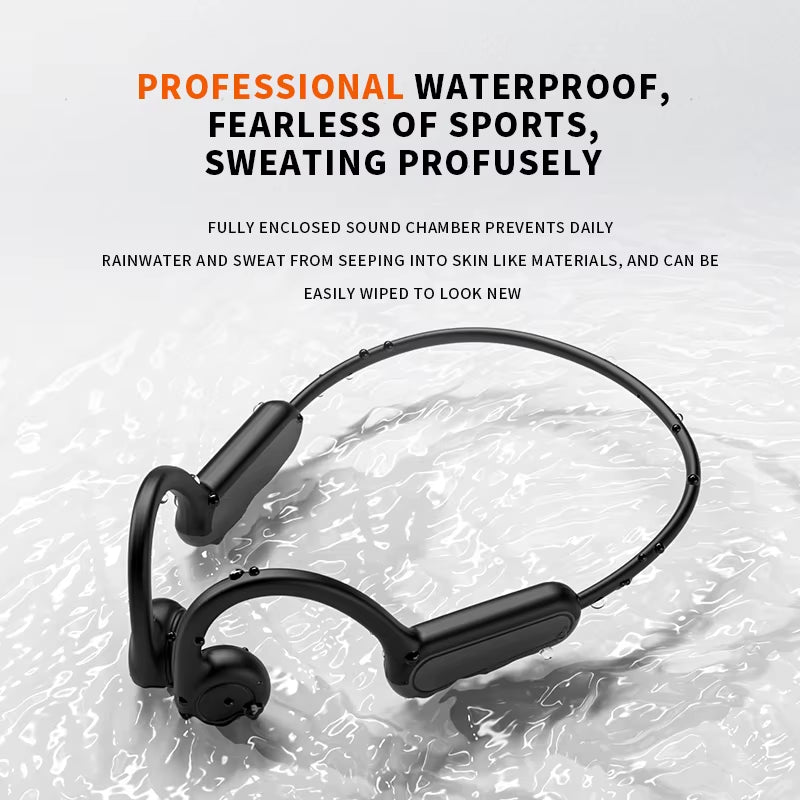 B8 True Bone Conduction Earphones Bluetooth 5.3 Sports Wireless Headphones Ear Hook IPX5 Waterproof Headset for Running Driving